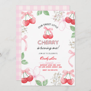 Sweetest Cherry 1st Custom Digital  Invitation
