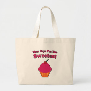 Sweetest Cupcake Saying Large Tote Bag