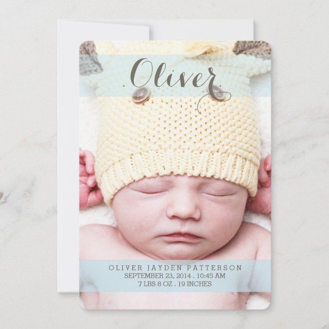 Sweetest Dream Two Photo Modern Birth Announcement (Front)