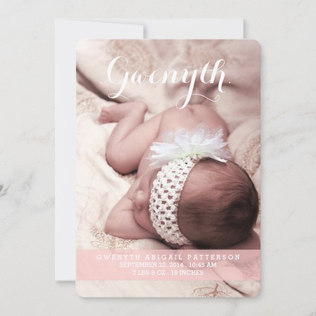 Sweetest Dream Two Photo Modern Birth Announcement (Front)