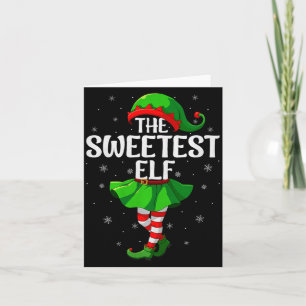 Sweetest Elf Christmas Girls Women Elf Squad Xmas  Card
