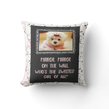Sweetest Girl of All Custom Dog Photo Throw Pillow
