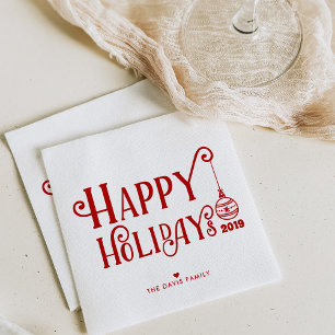 Sweetest Happy Holidays   Custom Christmas Napkin