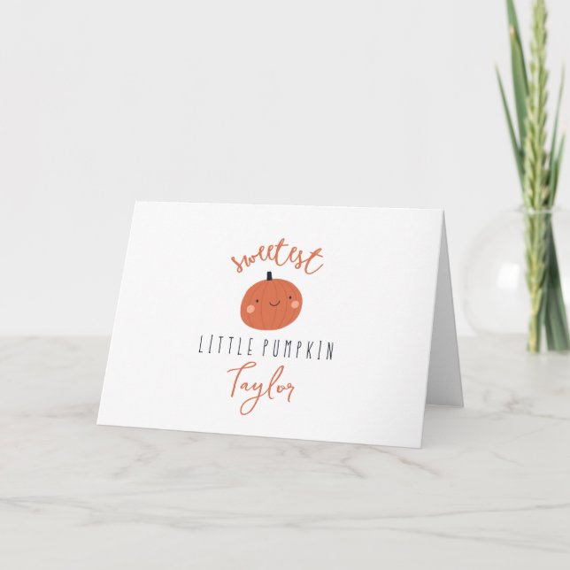 sweetest little pumpkin Custom Name Card (Front)