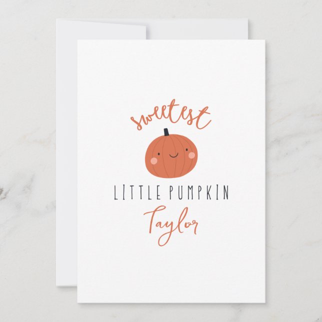 sweetest little pumpkin Custom Name  Invitation (Front)