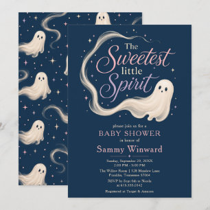 Sweetest Little Spirit Ghost Baby Shower Invitation