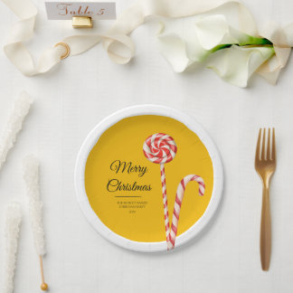 Sweetest Noel Candy Cane Christmas Paper Plates