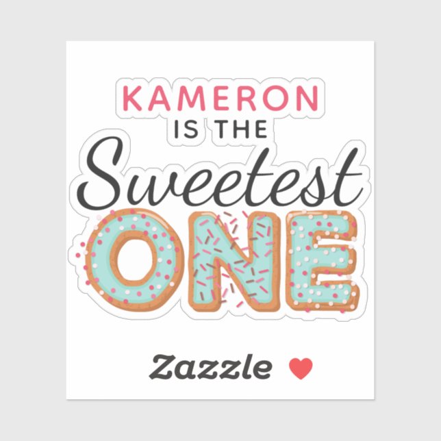 SWEETEST ONE Blue Doughnuts Birthday Name Scrapboo (Sheet)