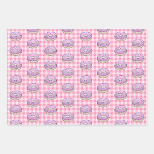Sweetest Pink Doughnut Wrapping Paper Sheet