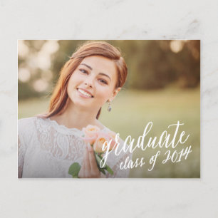 Sweetest Script   Graduation Postcard Invitation