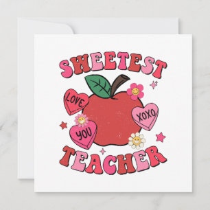 Sweetest Teacher Valentines Day Hearts Invitation