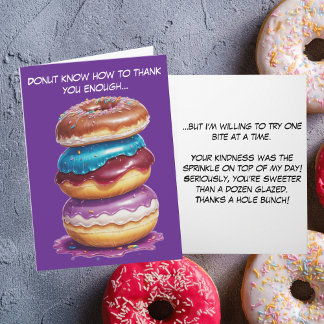 Sweetest Thanks a Hole Bunch Thank You Card