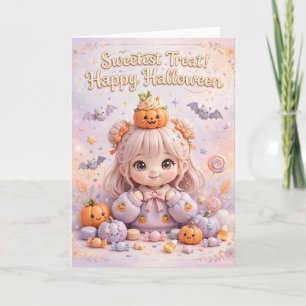 Sweetest Treat Happy Halloween Kawaii Pastel Spook Card