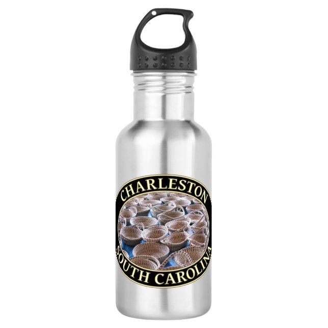 Sweetgrass Baskets at Market in Charleston, SC 532 Ml Water Bottle (Front)