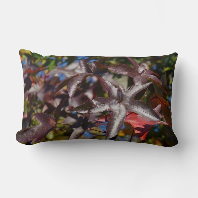 Sweetgum Leaves in Fall Lumbar Pillow (Front)