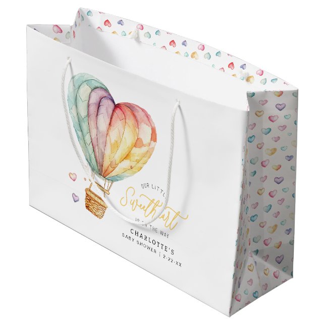 Sweetheart Baby Shower Large Gift Bag (Back Angled)