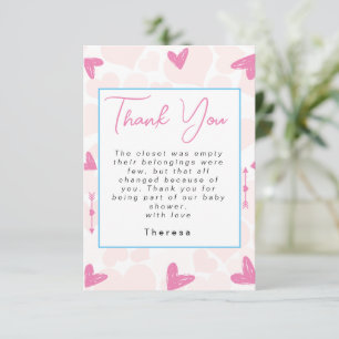 Sweetheart   Baby Shower  Thank You Card