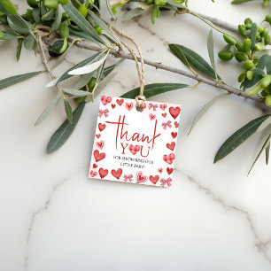 Sweetheart Baby Shower Thank You Favor Tag