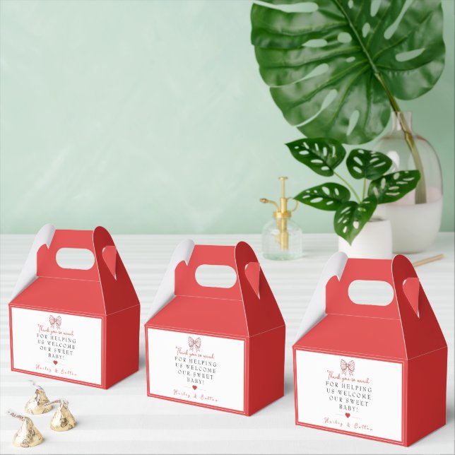 Sweetheart Bow baby shower NICU Hospital  Favor Box (Multiple)