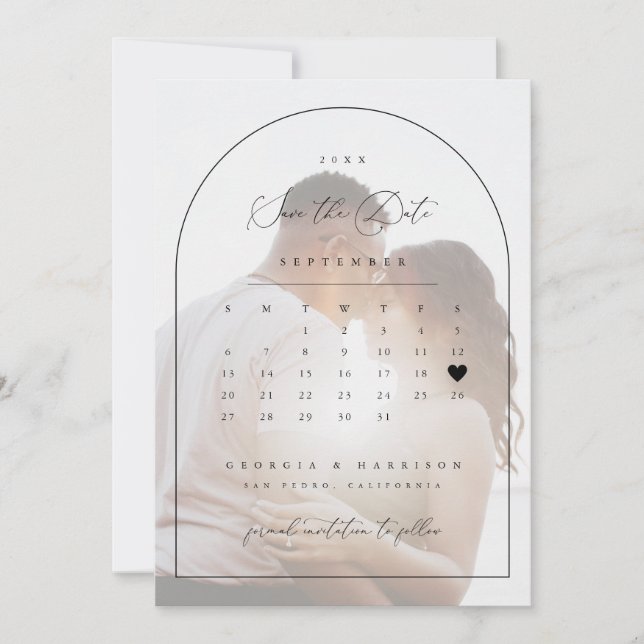Sweetheart Calendar Save The Date Announcement (Front)