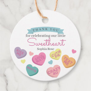 Sweetheart Candy Birthday or Baby Shower Favour Ta Tags