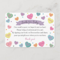 Sweetheart Candy Books for Baby Invitation Inserti