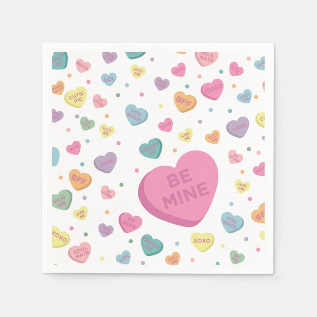 Sweetheart Candy February Party Napkin (Front)