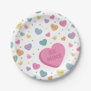 Sweetheart Candy February Party Paper Plate