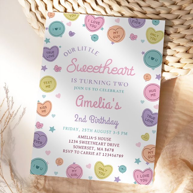 Sweetheart Candy Valentine Anniversaire Invitation (Créateur téléchargé)