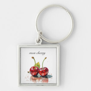  Sweetheart Cherries in Watercolor, custom Keychain