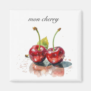 Sweetheart Cherries in Watercolor, custom Magnet