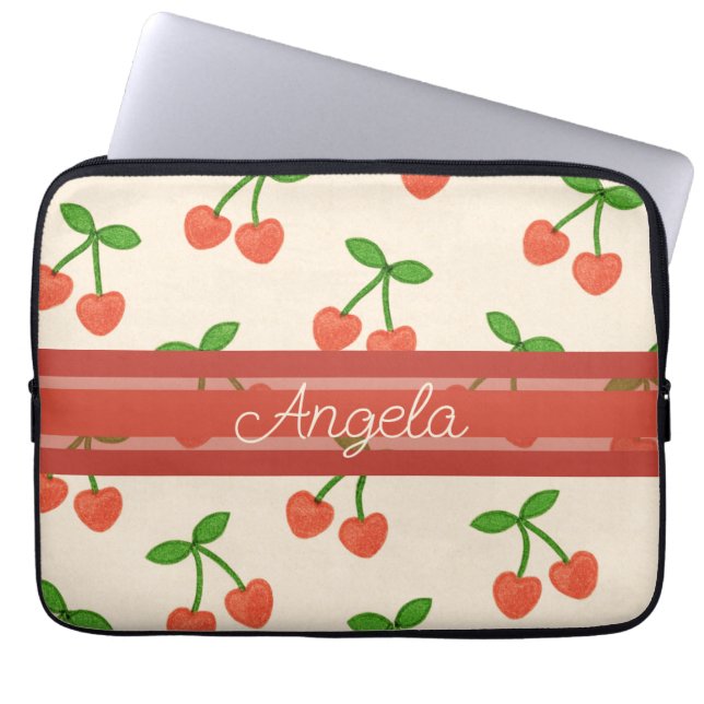 Sweetheart Cherries Laptop Sleeve (Front)