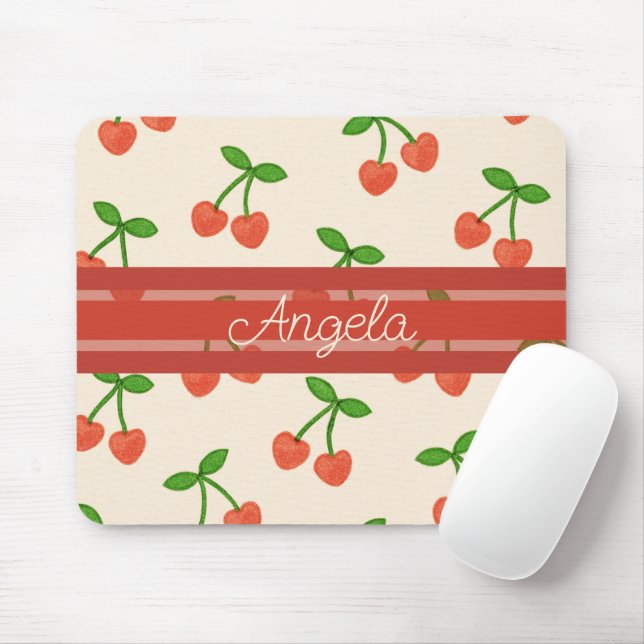 Sweetheart Cherries Mouse Pad (With Mouse)