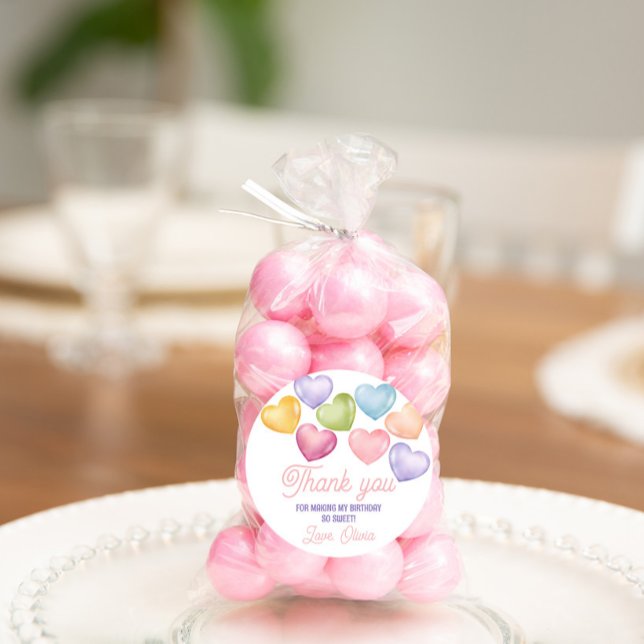 Sweetheart conversation heart Birthday favour  Classic Round Sticker (Creator Uploaded)