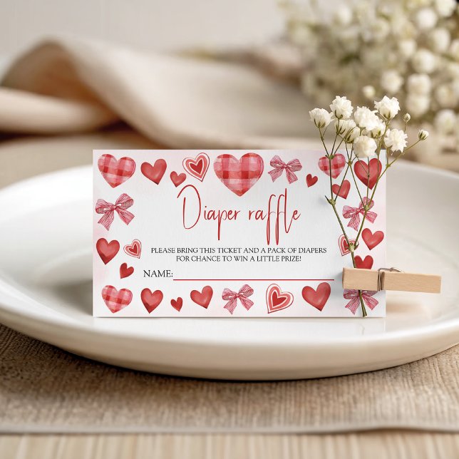 Sweetheart Diaper Raffle Baby Shower Ticket Enclosure Card (Creator Uploaded)