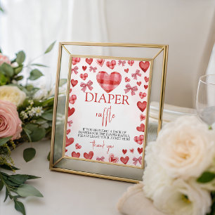 Sweetheart Diaper Raffle Sign for Baby Shower