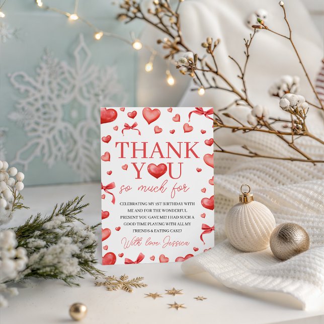 Sweetheart First Birthday Thank You Invitation (Creator Uploaded)