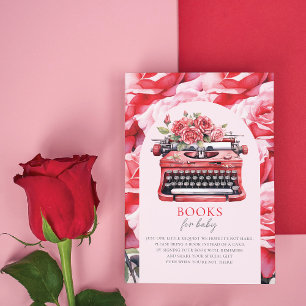Sweetheart Floral Arch Baby Shower Books for Baby Enclosure Card