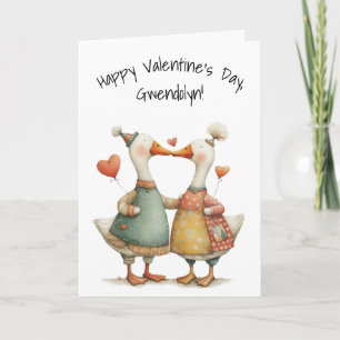 Sweetheart Geese Happy Valentine's Day Card
