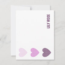 Sweetheart Gingham: Custom Baby Girl Stationery