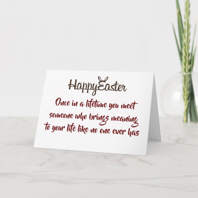 SWEETHEART, HUSBAND, LOVE OF MY LIFE AT "EASTER" HOLIDAY CARD (Front)