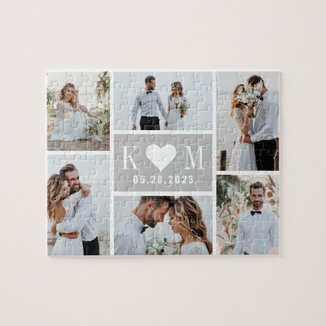 Sweetheart Initiales Editable Color Photo Puzzle (Horizontal)