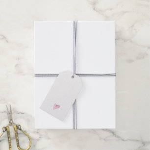 Sweetheart Love Pink Artisan Watercolors Heart Gift Tags