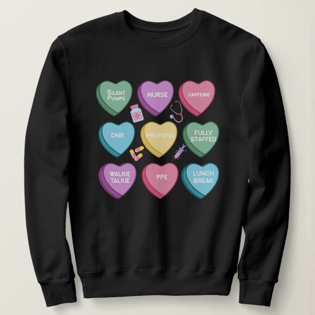 Sweetheart Nurses Valentine's Day Sweatshirt (Design Front)