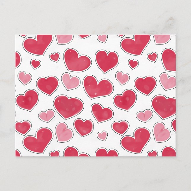 Sweetheart Paradise Valentine's Day Wrapping Paper Postcard (Front)