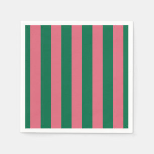 Sweetheart Pink Pickle Green Stripe Napkin
