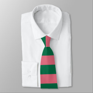 Sweetheart Pink Pickle Green Stripe Tie