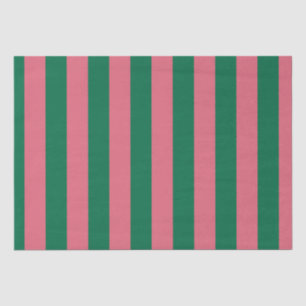 Sweetheart Pink Pickle Green Stripe Tissue Paper