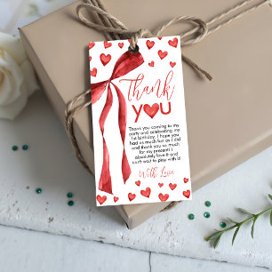 Sweetheart Red Bow Favor Tags