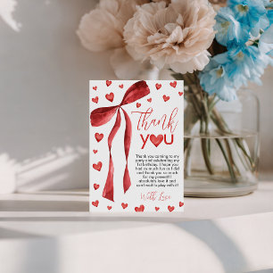 Sweetheart Red Bow Thank You Card